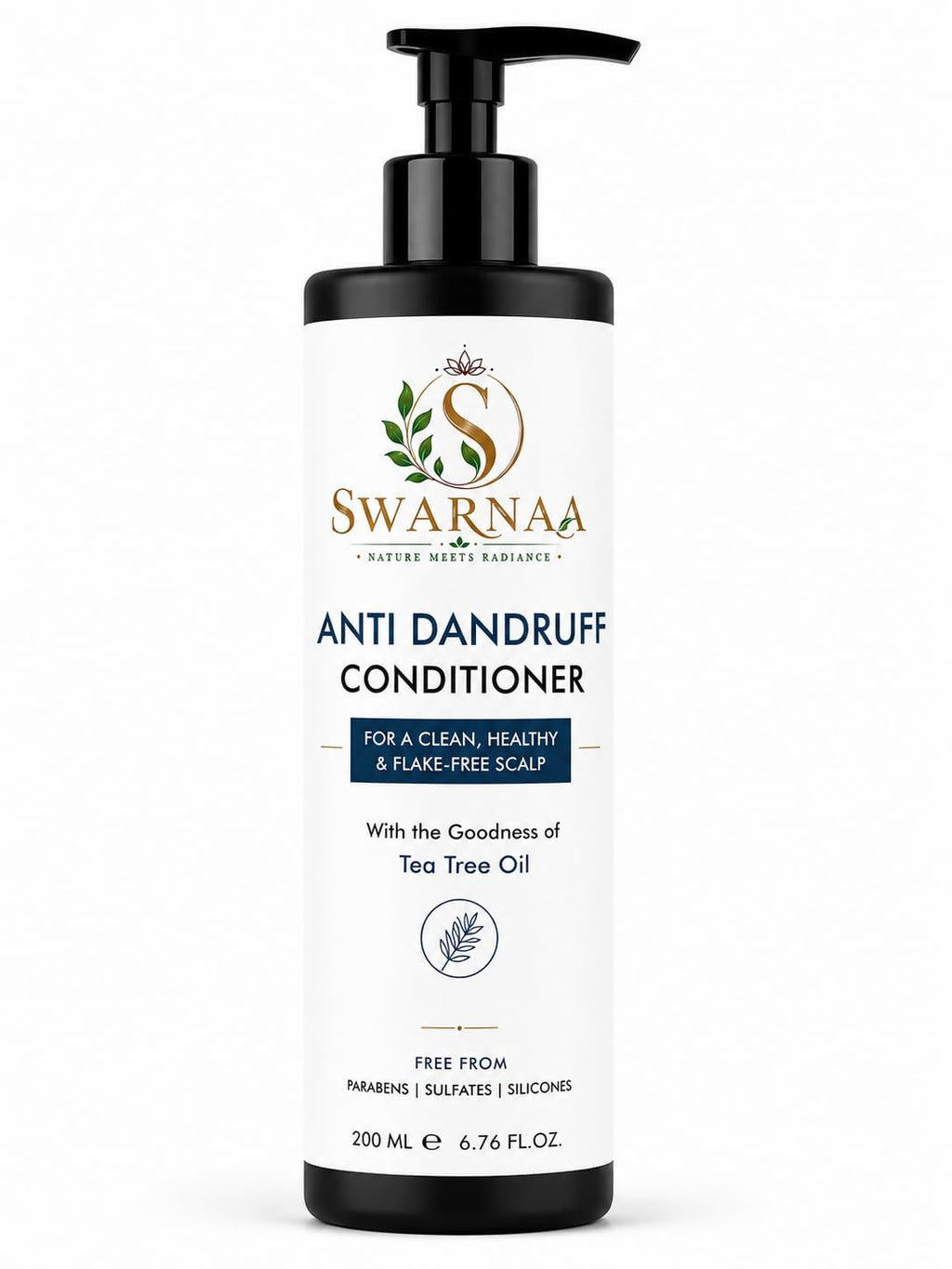 Swarnaa Anti Dandruff Conditioner with Tea Tree Oil for Dry & Flaky Scalp | Helps Condition Hair, Reduce Scalp Dryness & Improve Manageability | Suitable for Men & Women | All Hair Types | 200ml