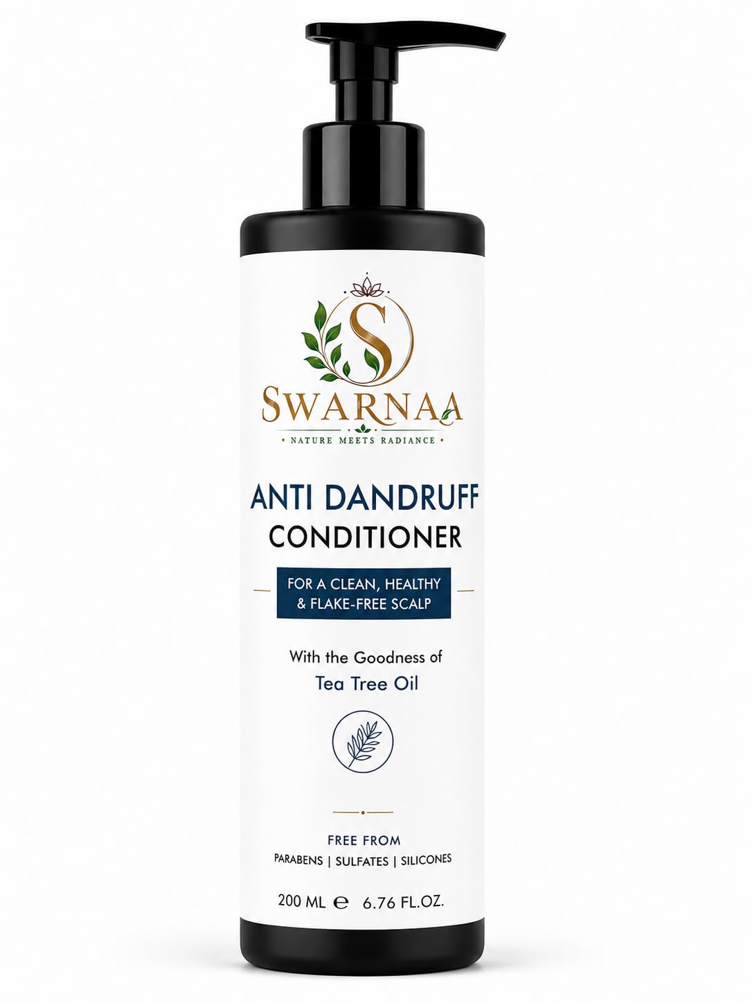 Swarnaa Anti Dandruff Conditioner with Tea Tree Oil for Dry & Flaky Scalp | Helps Condition Hair, Reduce Scalp Dryness & Improve Manageability | Suitable for Men & Women | All Hair Types | 200ml