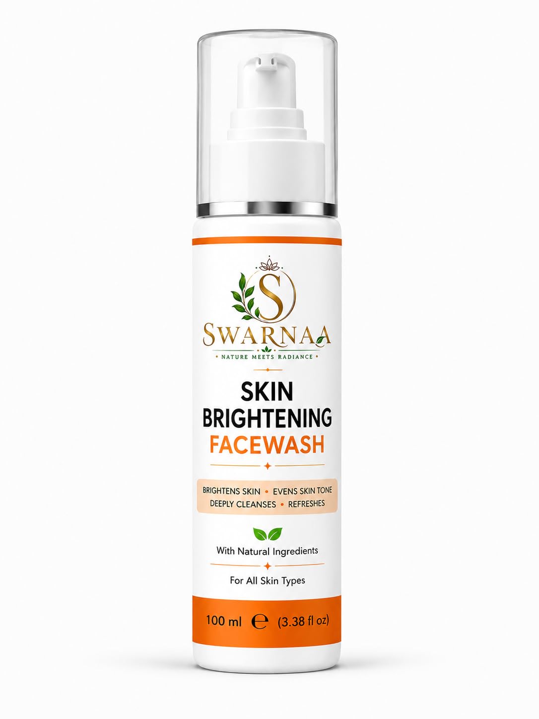 Swarnaa Skin Brightening Face Wash for Glowing & Even Tone Skin | Deep Cleansing Daily Face Cleanser | Helps Remove Dirt, Oil & Impurities | Suitable for Men & Women | All Skin Types | 100ml