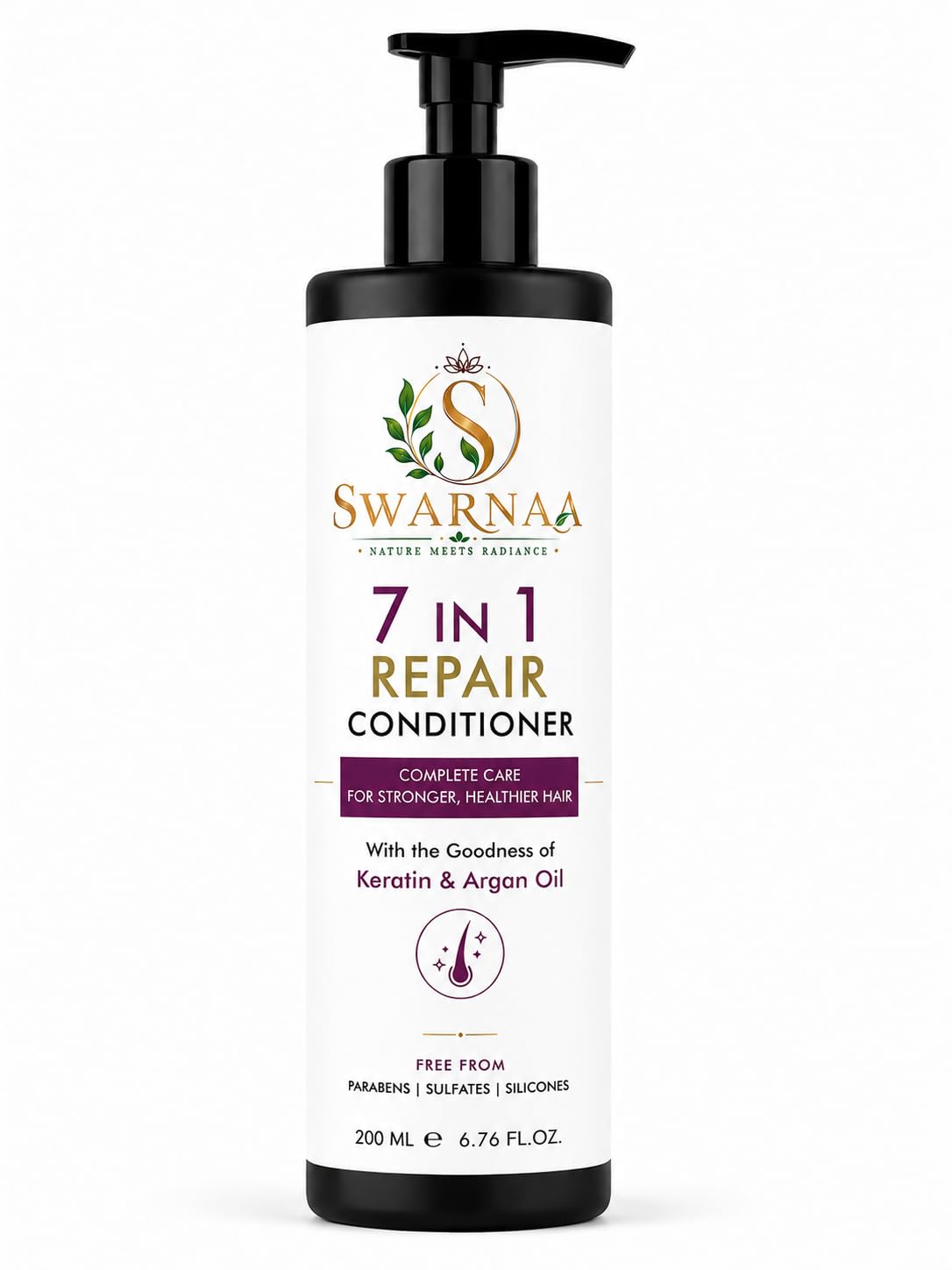 Swarnaa 7 in 1 Repair Conditioner for Dry, Damaged & Frizzy Hair | Helps Nourish, Smooth & Improve Hair Manageability | Complete Hair Care Conditioner for Men & Women | All Hair Types | 200ml