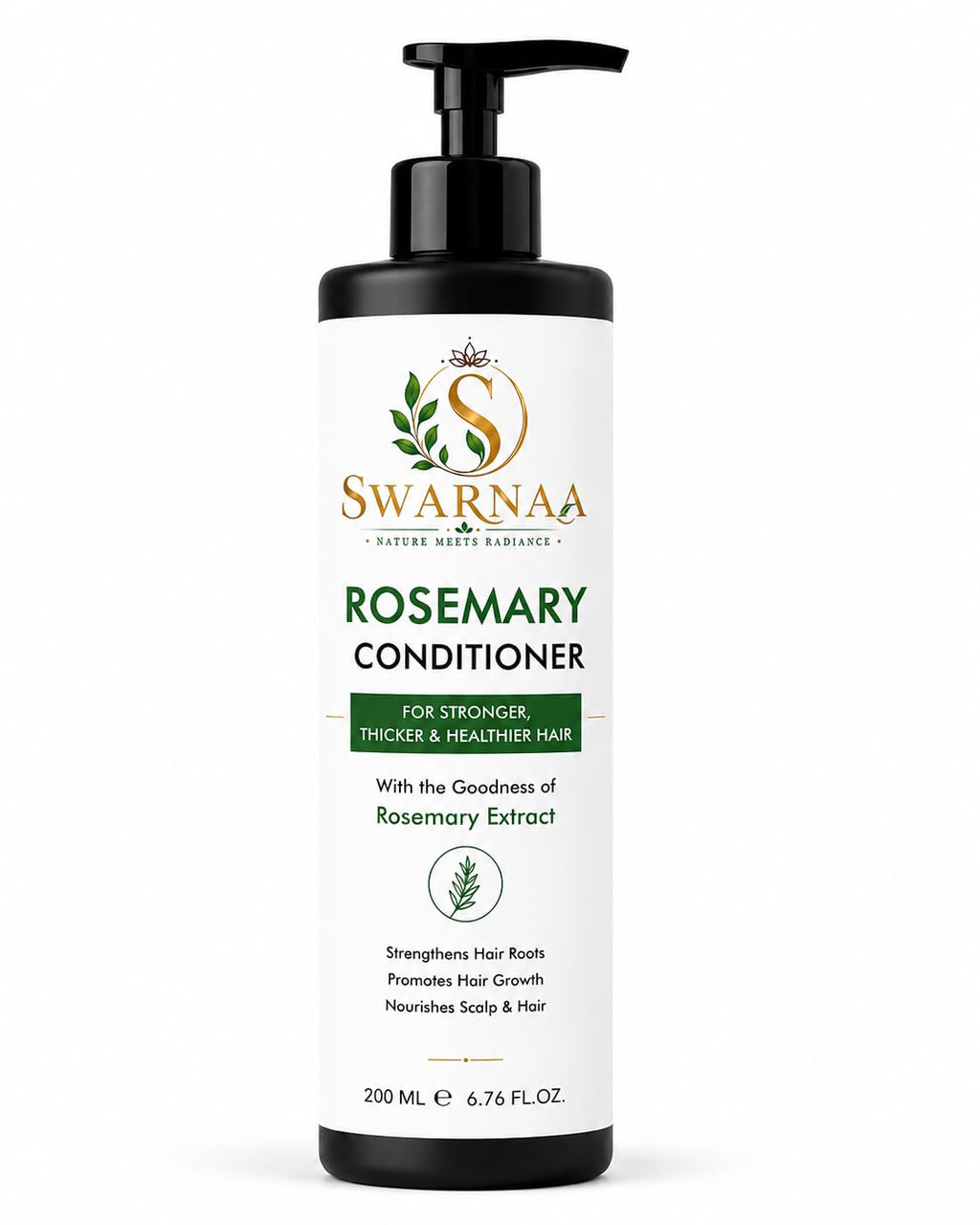 Swarnaa Rosemary Conditioner for Dry, Frizzy & Damaged Hair | Helps Nourish, Smooth & Strengthen Hair | Improves Manageability & Softness | Suitable for Men & Women | All Hair Types | 200ml