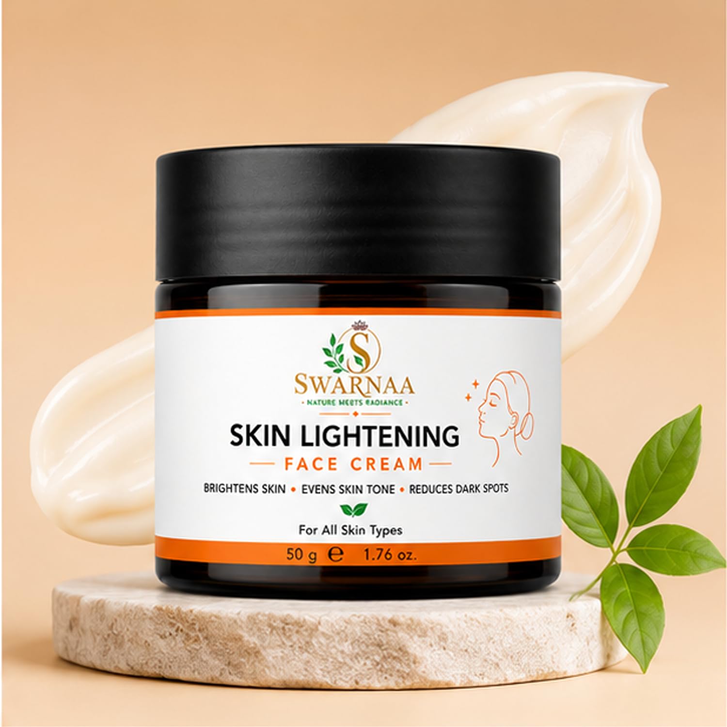 Swarnaa Skin Brightening Face Cream | Hydrating Moisturizer for Glowing & Even-Looking Skin | Daily Face Cream for Men & Women | All Skin Types | 50g