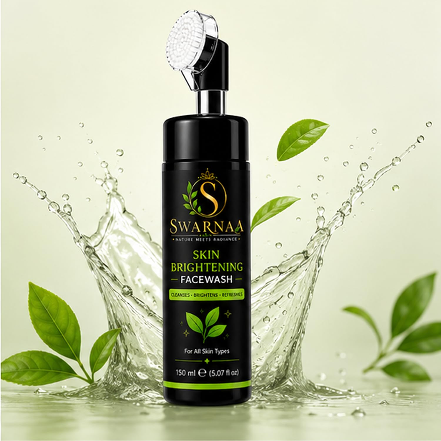 Swarnaa Skin Brightening Face Wash for Glowing & Even Tone Skin | Deep Cleansing Daily Face Cleanser | Helps Remove Dirt, Oil & Impurities | Suitable for Men & Women | All Skin Types | 150ml