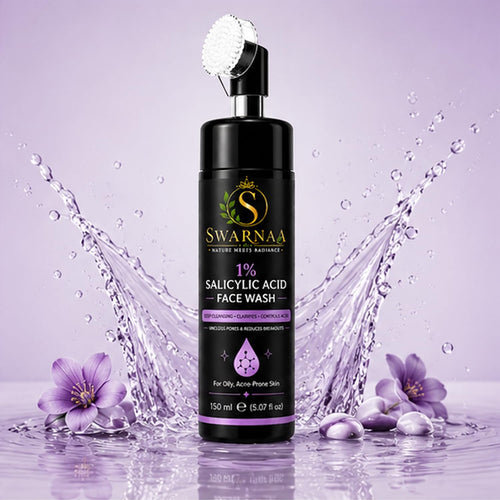 Swarnaa 1% Salicylic Acid Face Wash for Oily & Acne-Prone Skin | Helps Cleanse Pores, Remove Excess Oil & Impurities | Daily Facial Cleanser for Men & Women | All Skin Types | 150ml